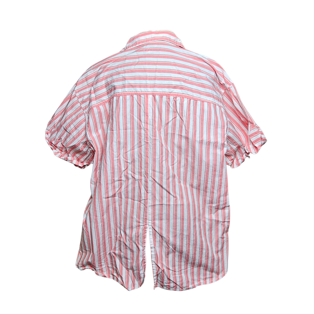 GAP Coral and White Striped Shirt - Picture 2 of 4